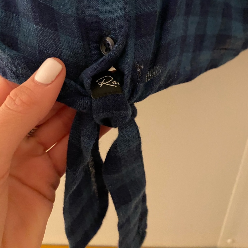 Blue Checked Rails Button Up No Flaws S - image 3